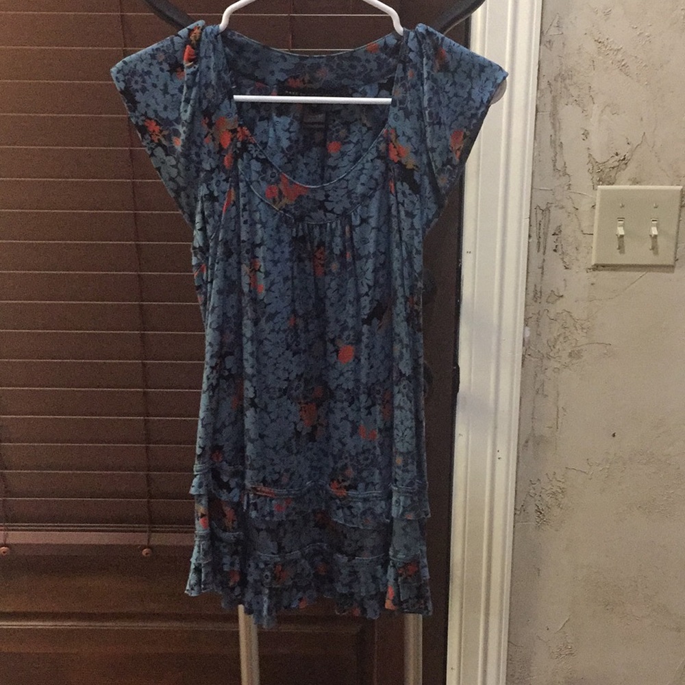 Marc by Marc Jacobs blue flowered top
